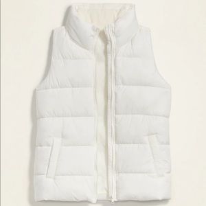 Old Navy White Puffer Vest